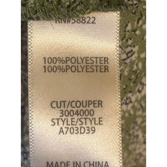 Max Studio Ruffle Sleeve Tie Waist Green Floral Blouse READ NWT Size XL (5942) - Picture 5 of 10